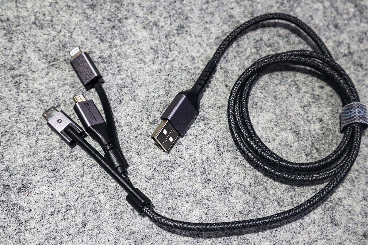Dây Cáp Mazer PowerLink II 3in1 USB Fast Charging dành cho iPhone, iPad, Samsung - Hàng chính hãng