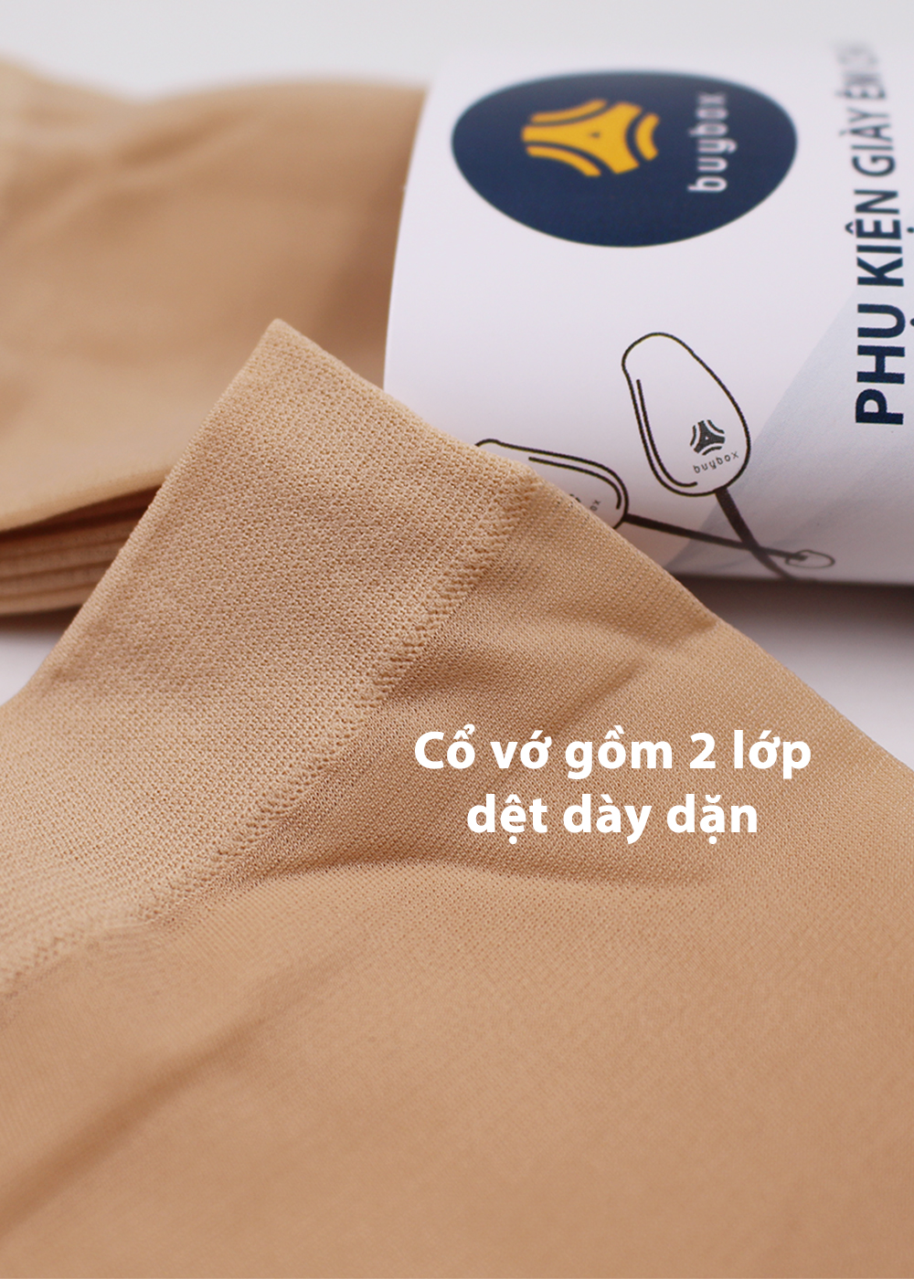 Combo 5 cặp vớ da mỏng tone màu thích hợp da Á Đông có cổ và mũi vớ dệt 2 lớp - buybox - BBPK28