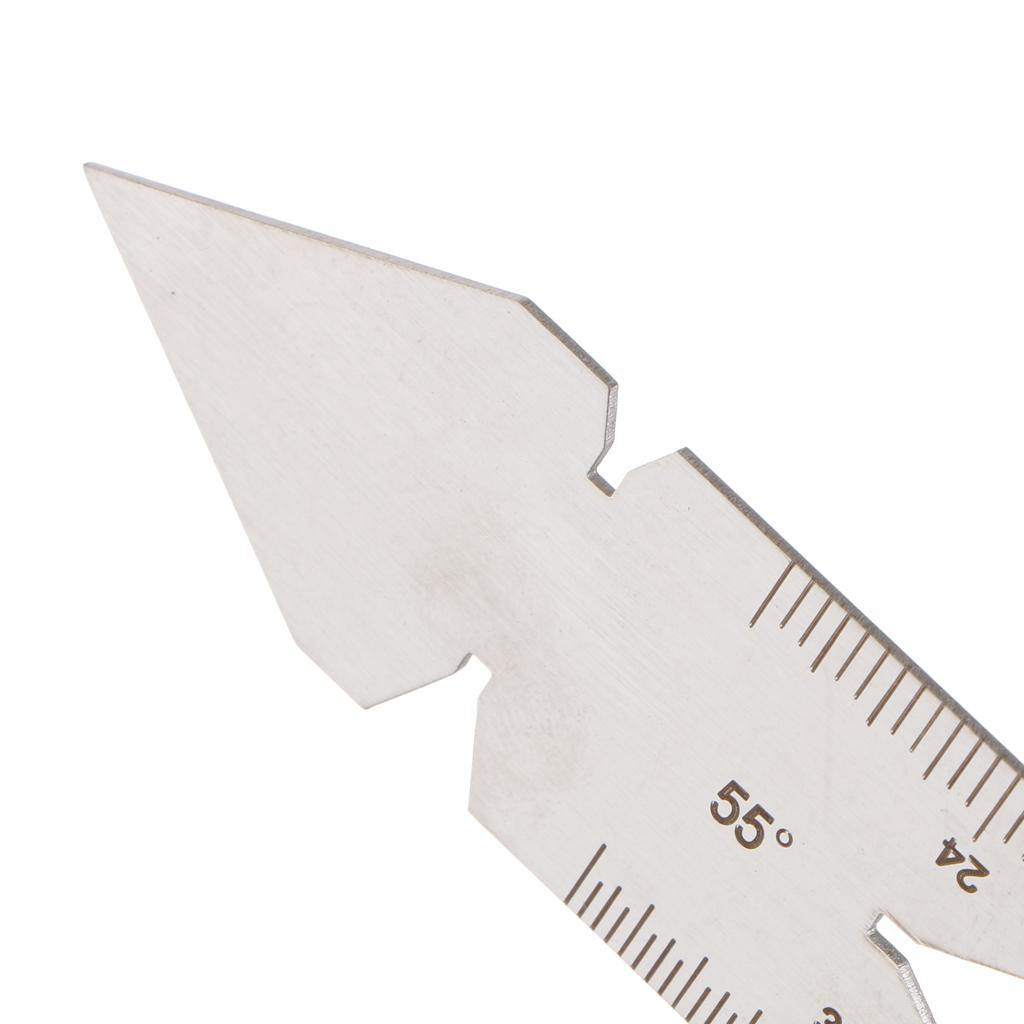 Welding Part Stainless Steel Weld Gauge Thread Pitch Gauge 50 + 60 Degree