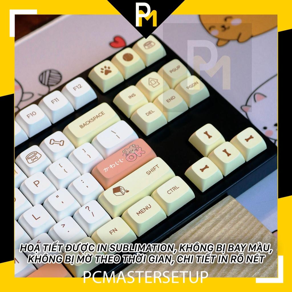 Keycap xda pbt Shiba Inu chiều cao 9.5mm dày 1.5mm xịn FullBox 139 nút của PCmaster dùng cho bàn phím cơ