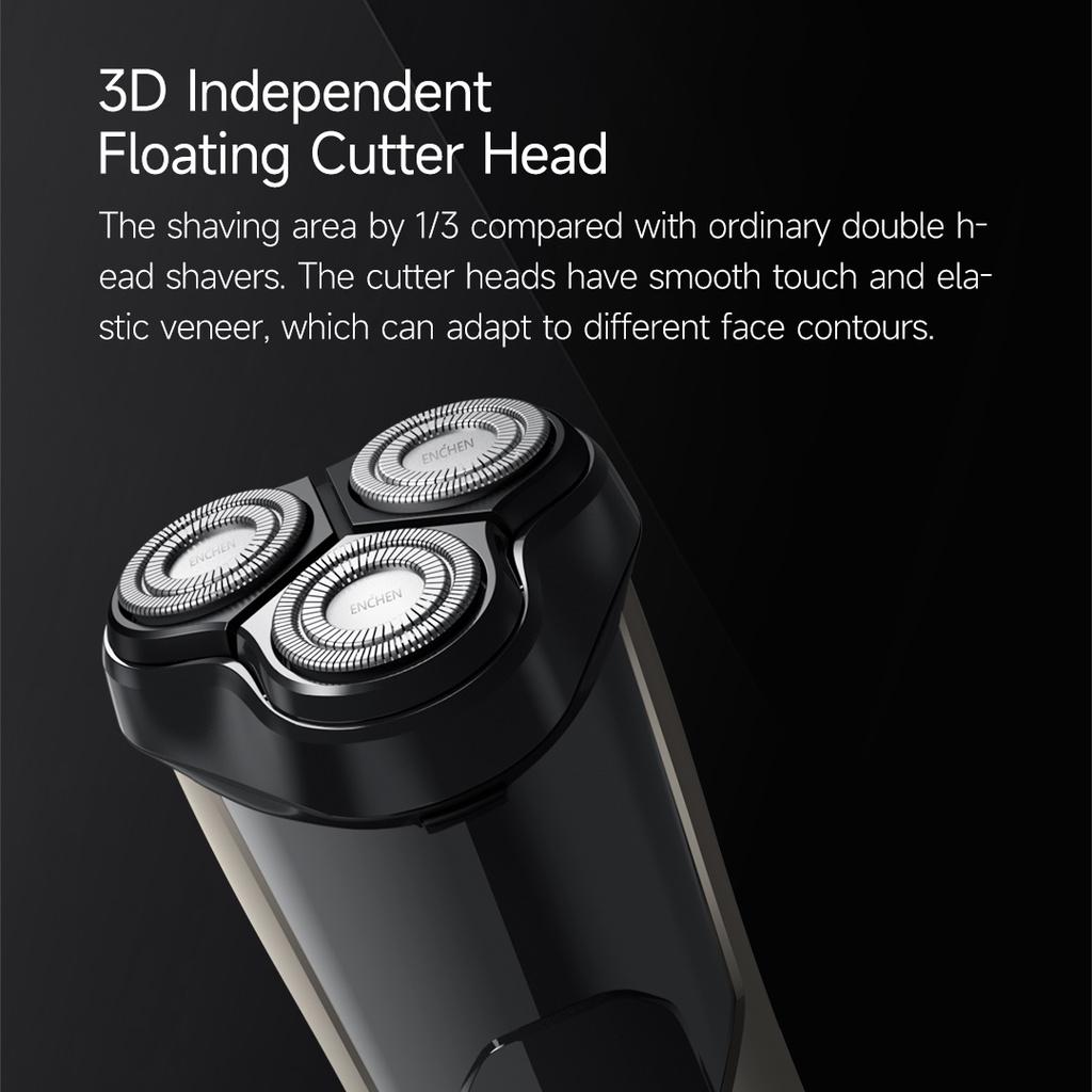 Máy Cạo Râu Điện Enchen Tông Màu Đen 5S Chống Nước IPX7 Có Thể Sạc Lại Cho Nam