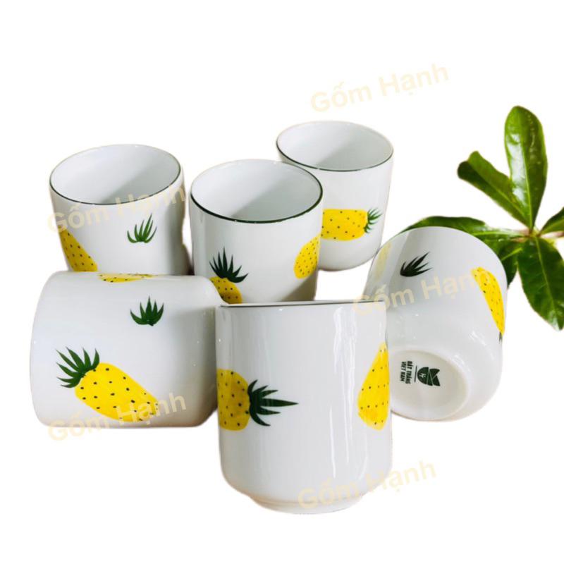 Cốc ly gốm sứ uống nước - Ly sứ kute uống cafe hoạ tiết đẹp dễ thương dung tích 200ml - Gốm Hạnh Bát tràng