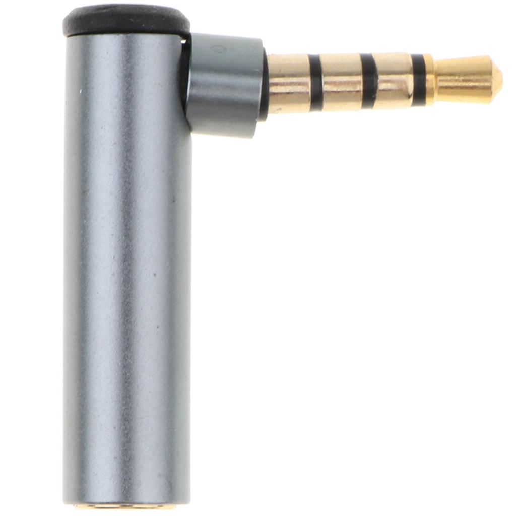 3.5mm Male to Female 90 Degree Right Angled Adapter Audio Microphone Jack
