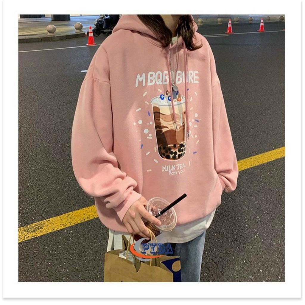 ÁO KHOÁC NAM NỮ HOODIE THUN NỈ,THIẾT KẾ MÀU SẮC XINH ĐỘNG,ĐẶC BIỆT LÀ CHẤT LIỆU VÃI THOÁNG MÁT IN HÌNH LI TRÀ SỬA TRÂN CHÂU SIÊU ĐÁNG YÊU-Jins Store