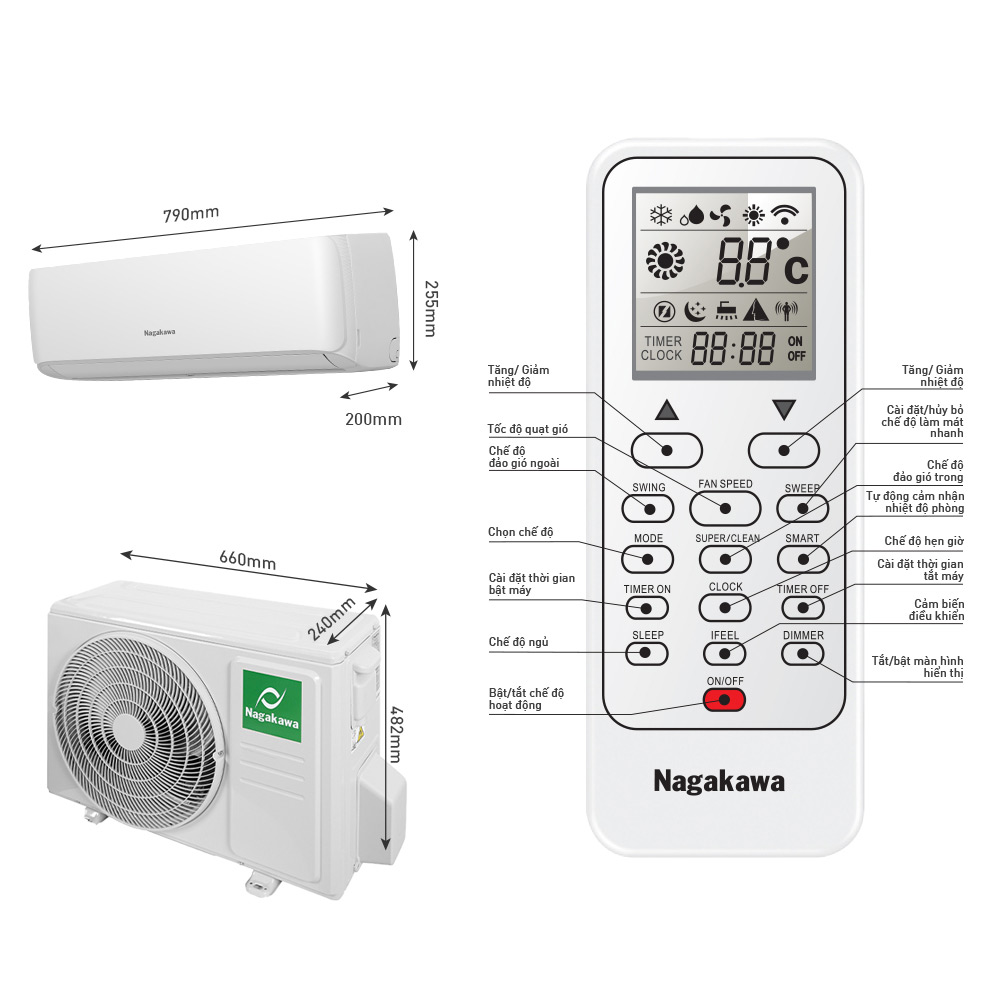 Máy Lạnh Nagakawa Inverter 1 HP NIS-C09R2H08 - Chỉ Giao tại HCM