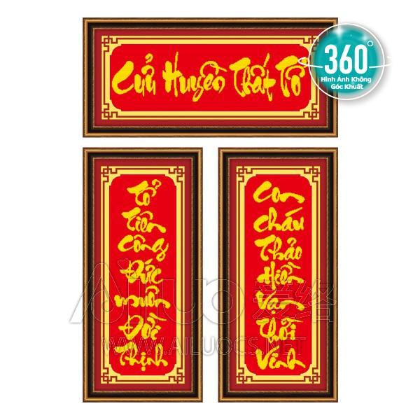 Freeship 200k _ Tranh đính đá Cửu Huyền Thất Tổ 77360