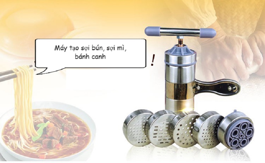 Máy Làm Bún Tươi Mini, Dụng Cụ Làm Mì Bún Cầm Tay, Tạo Sợi Udon, Sợi Phở