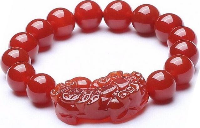 Lắc tay nam tỳ hưu mã não tự nhiên 10mm