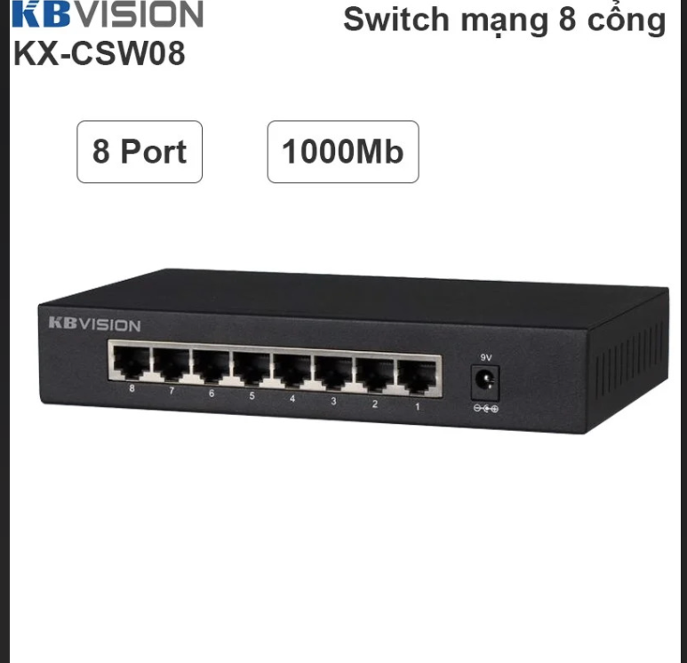 Switch Ethernet 8 Cổng KBVISION KX-CSW08-hàng chính hãng