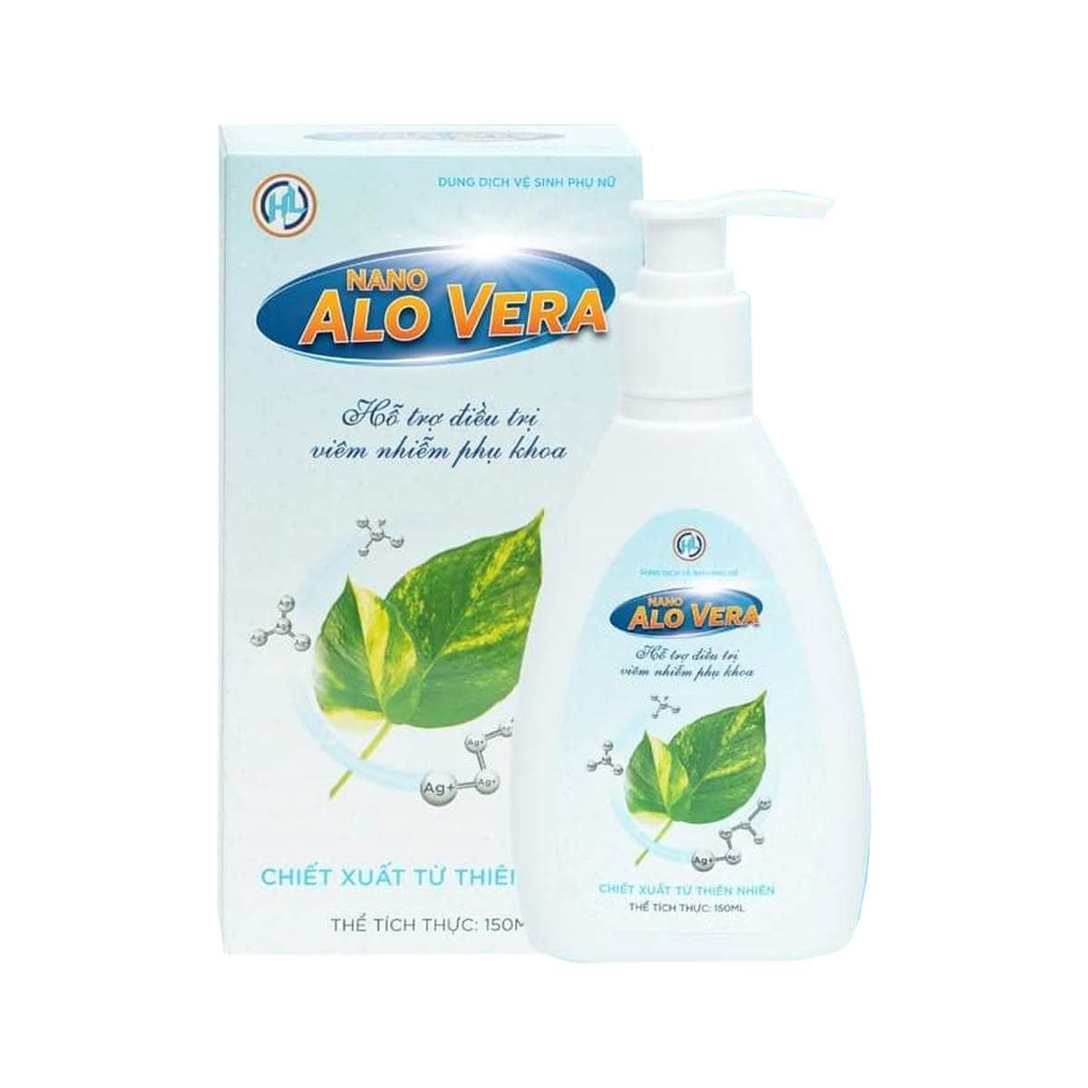 Dung dịch vệ sinh phụ nữ, an toàn cho bà bầu Nano AloVera, Chiết xuất từ là trầu không Chai 150ml