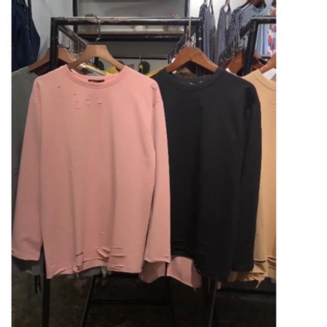 Áo sweater hoạ tiết rách cực chất -Hàng Shop