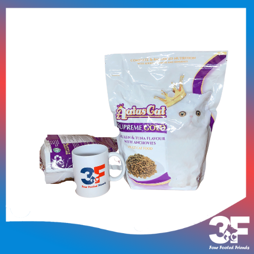 Thức ăn cho mèo AATAS CAT: Vị Gà &amp;amp; Cá Ngừ, Cá Cơm Sấy - 1,2KG: MÀU TÍM