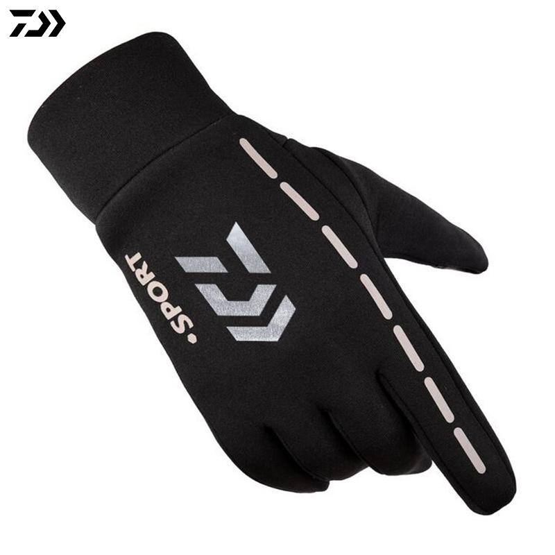 DAIWA Ngoài Trời Mùa Đông Găng Tay Câu Cá Chống Gió Thể Thao Cắm Trại Đi Bộ Đường Dài Full Ngón Tay Chống Trơn Trượt Giữ Ấm Găng Tay Câu Cá Nam