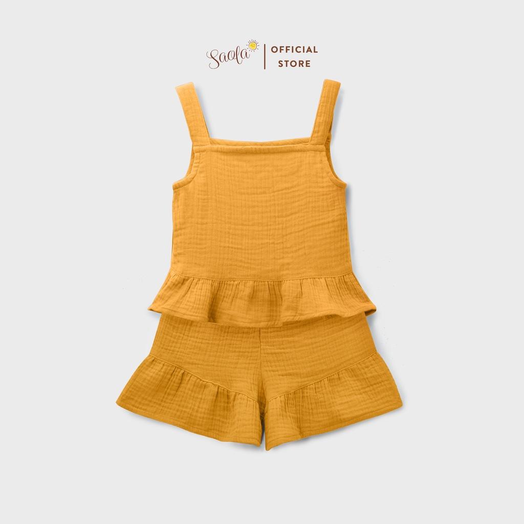 Bộ Áo Quần Hai Dây Cho Bé Gái Chất Liệu Muslin Mềm Mịn Thoáng Mát - ALMA SET - JSM003 - SAOLA CLOTHING