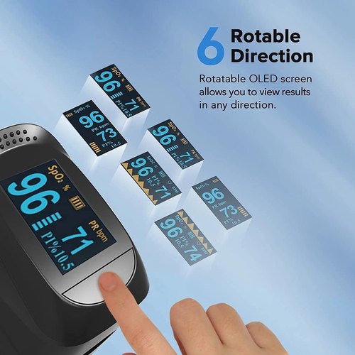 Máy đo huyết áp kẹt ngón tay kỹ thuật số Màn hình OLED màu kép đo nồng độ Oxy, SpO2 trong máu SpO2 Pulse Oximeter A2