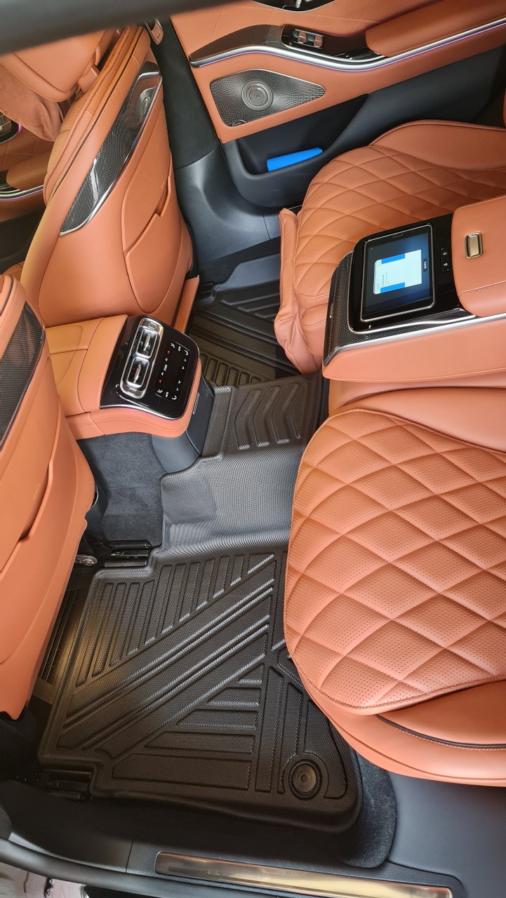 Thảm lót sàn xe ô tô Mercedes S Class new 2021 - nay Nhãn hiệu Macsim chất liệu nhựa TPV cao cấp màu đen
