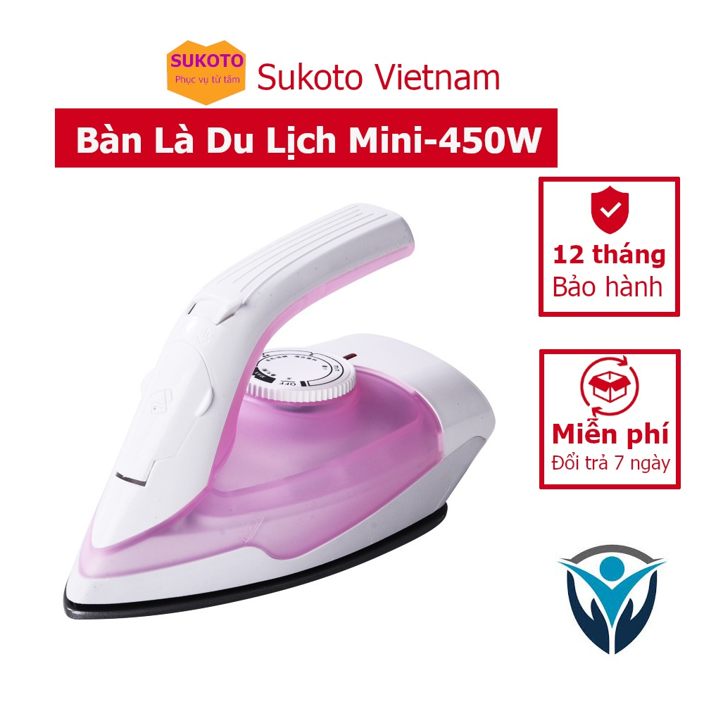 Bàn là hơi nước cầm tay mini 450W, ủi nhanh, dễ dàng mang đi du lịch