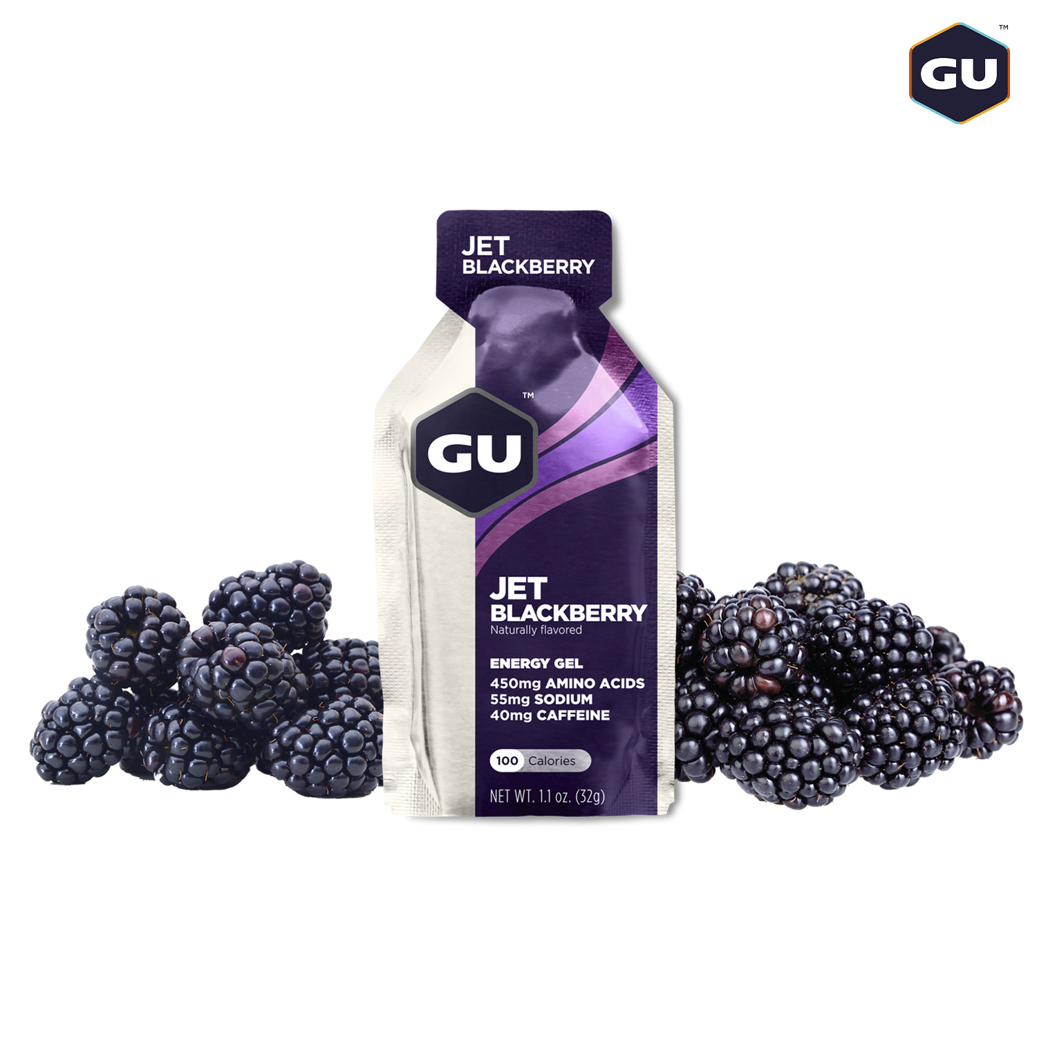 GU Energy Gel Năng Lượng Chạy Bộ Vị Jet BlackBerry - Combo 6 Gói