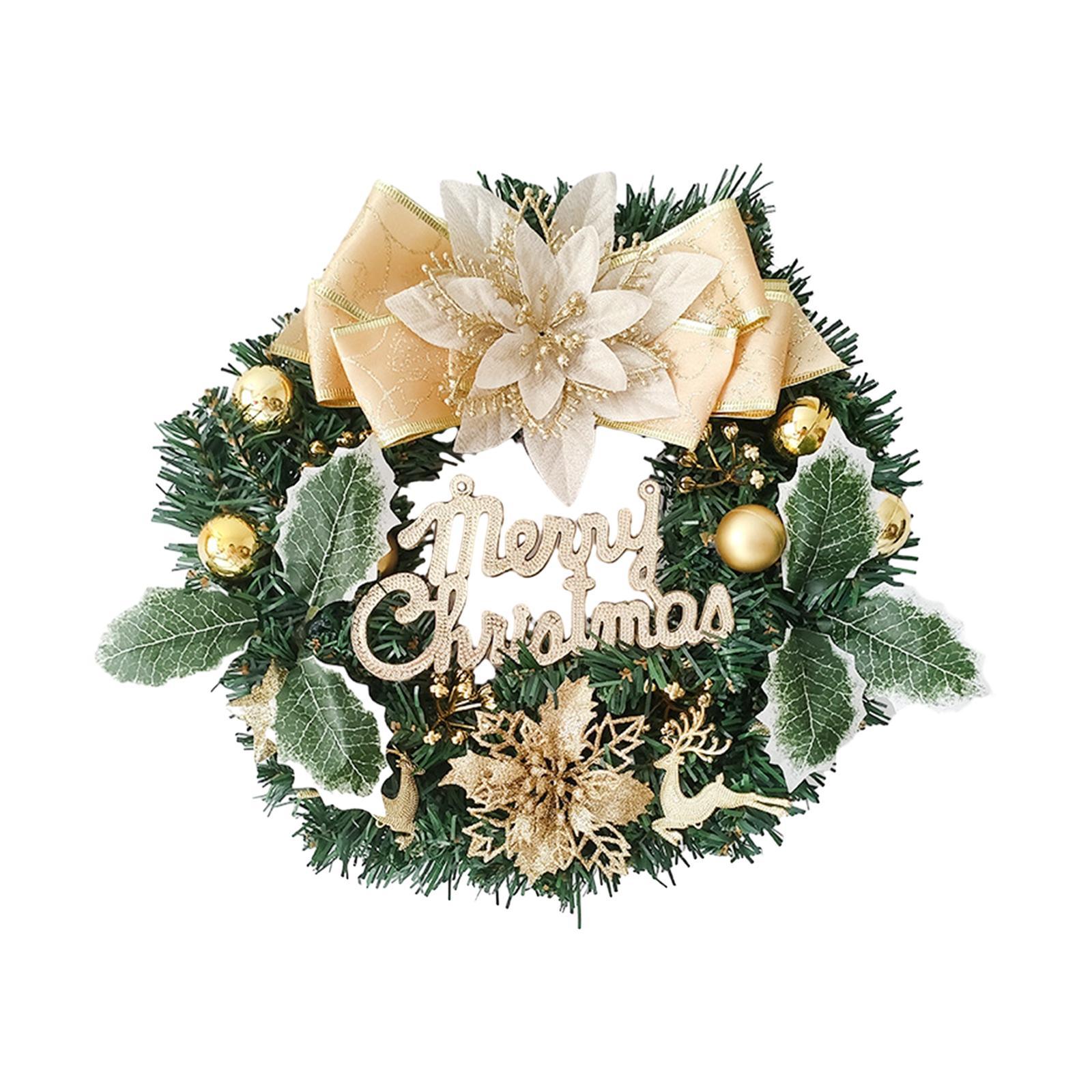 Faux Christmas Wreath Wreath for Front Door 30cm Holiday Garland Decoration Xmas Wreath for Wall Festival Living Room