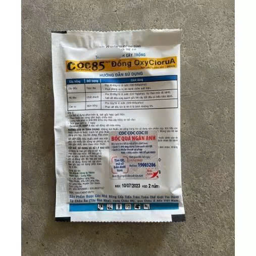 COC 85 (20g) Đồng oxy. gốc đồng trừ nấm bệnh cao cấp phổ rộng: đốm vàng lá, thán thư, chết cây