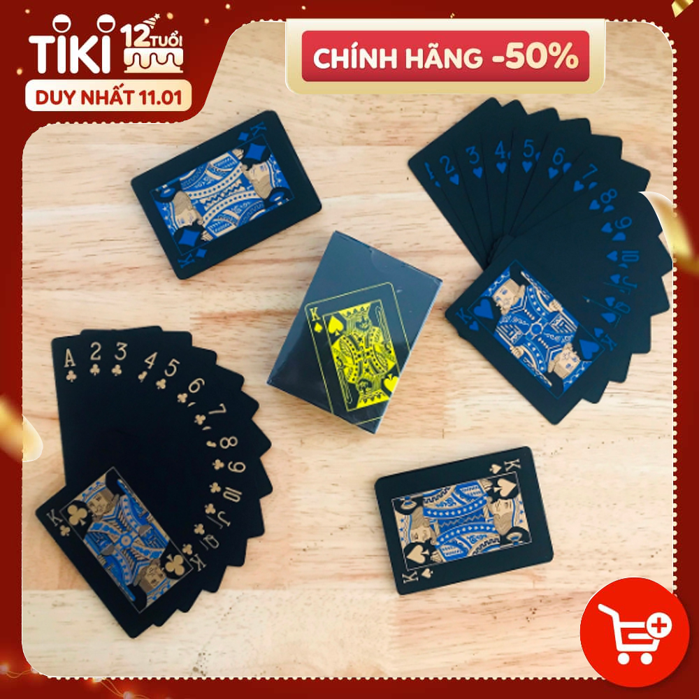 Bộ Bài Tây Poker Nền Đen Cao Cấp Chọn Màu – Bài Tây Nhựa PVC Chống Nước – Chính Hãng miDoctor