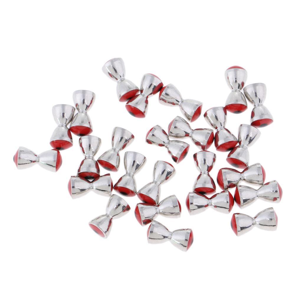 2-6pack 25pcs Steel Fly Tying Beads Tungsten Slotted Eyes Fishing Ball Beads 4mm