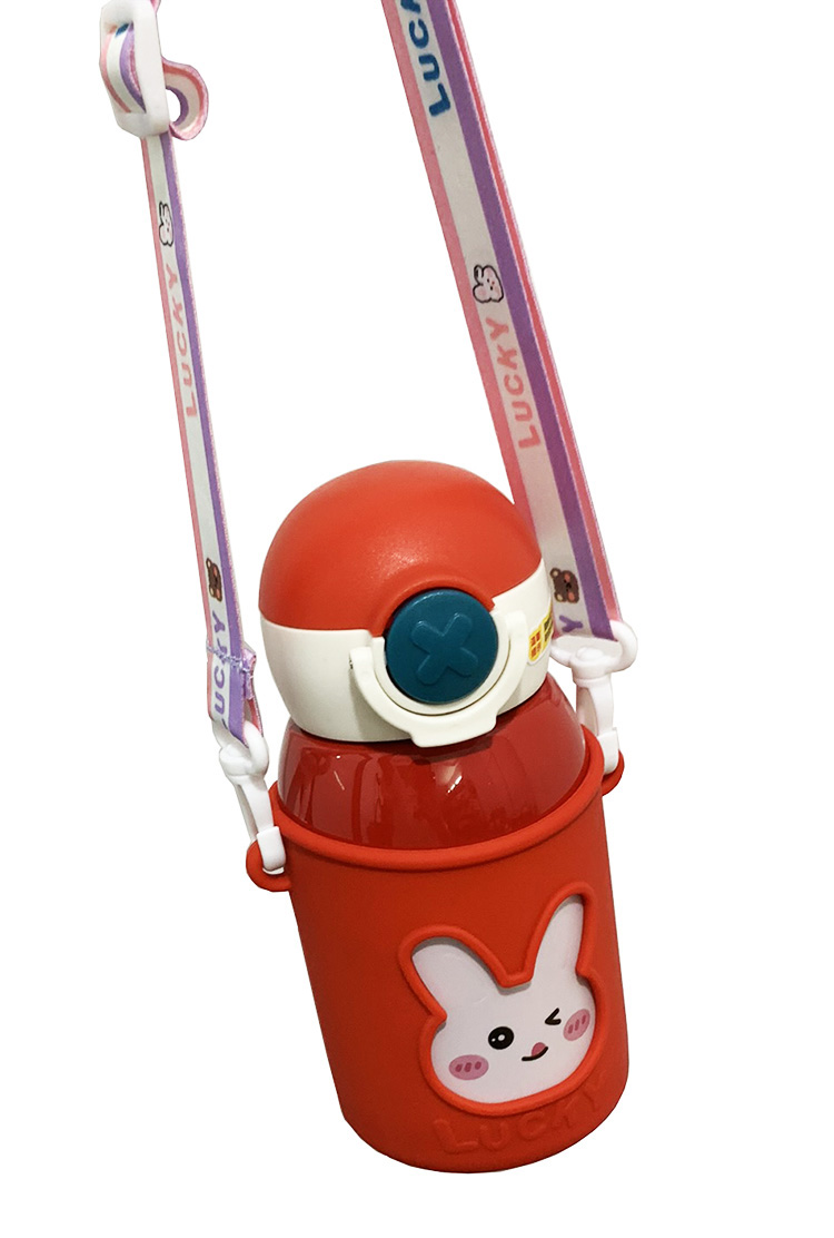 Bình giữ nhiệt nóng lạnh cho bé đi học siêu CUTE 500ml, kèm vỏ bọc sillion và dây đeo