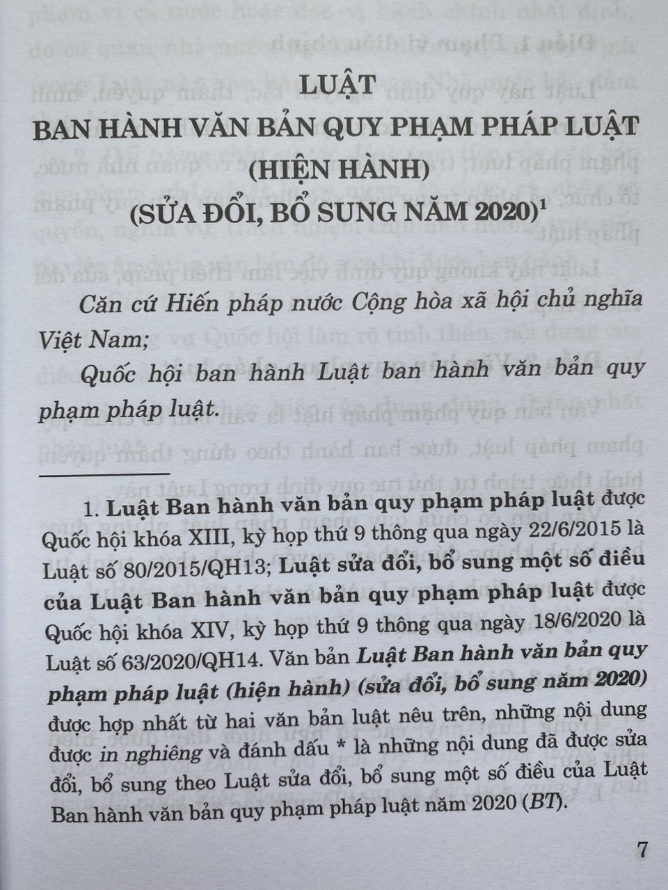 Luật Ban Hành Văn Bản Quy Phạm Pháp Luật ( hiện hành ) ( sửa đổi, bổ sung năm 2020 )