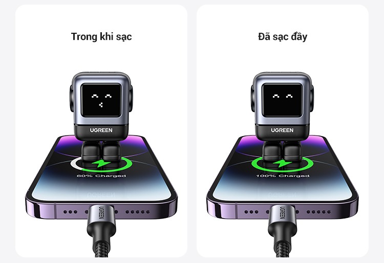 Sạc nhanh RoboGaN 30W UGREEN CD359 | Công nghệ GaN II | Màn hình LCD | Hàng chính hãng - Bảo hành 18 tháng 1 đổi 1 | 25036 15550