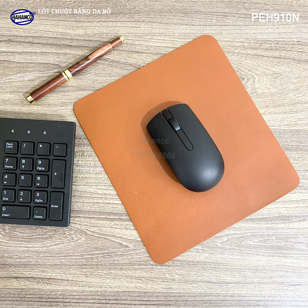 Miếng lót chuột gaming, pad bằng da bò xịn (PEH910) chống nước, trơn trượt siêu bền - Mouse Pads Leather of HAHANCO - Hàng chính hãng