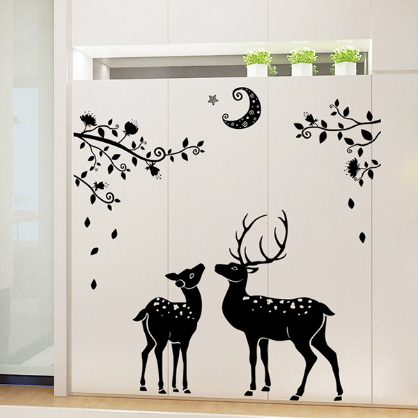 Decal Dán Tường 3D Trang Trí Nhà Cửa Tranh Đàn Hươu DKN079