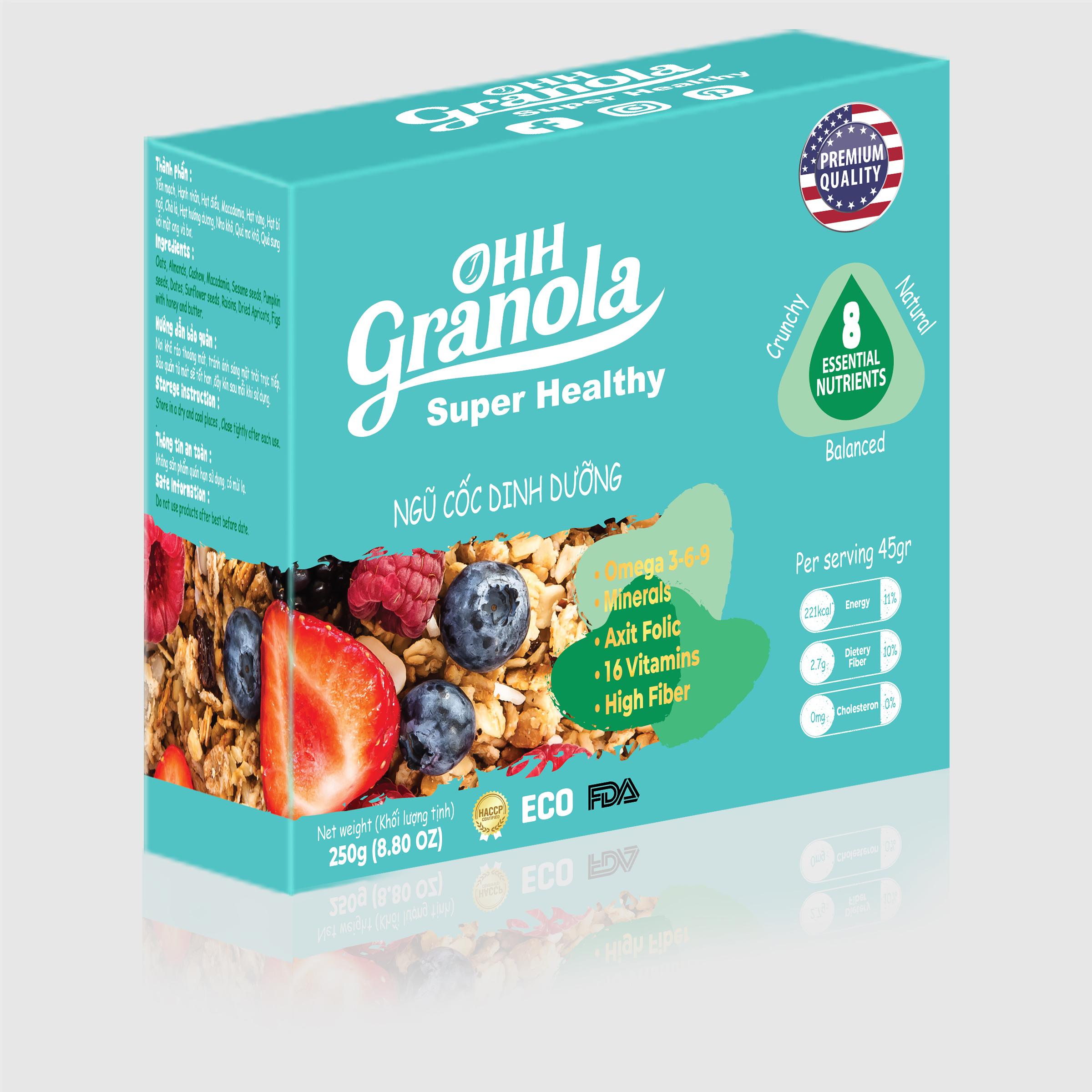 Hình ảnh Ngũ Cốc Ăn Sáng Dinh Dưỡng Dòng Super Healthy (Ohh Granola) Mix Trái Cây Sấy Nhập Khẩu Loại 250g Cao Cấp, Tiện Lợi - Ăn Kiêng Eat Clean