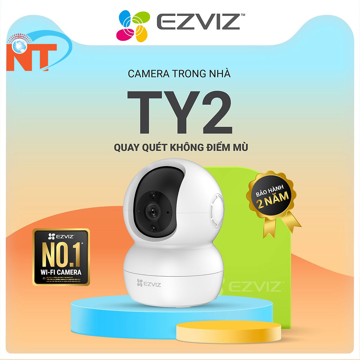 Camera IP Wifi Ezviz TY2 1080p - Kèm thẻ nhớ -Hàng Chính Hãng