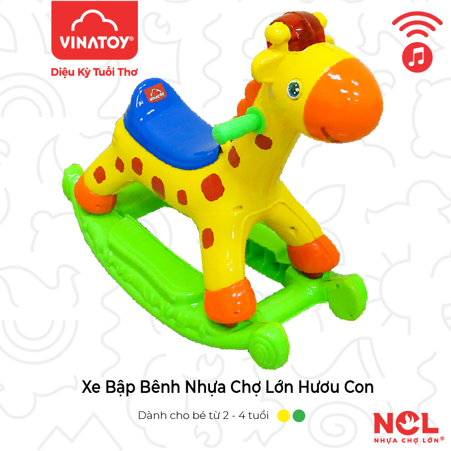 Bập Bênh Nhựa Chợ Lớn Hình Hươu (Có Nhạc) - M1785B-XBB - Giao màu ngẫu nhiên