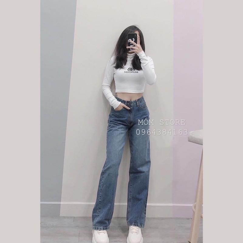 Quần Jean Suông Quần Bò Culottes Lưng Cao Dáng Dài vnxk