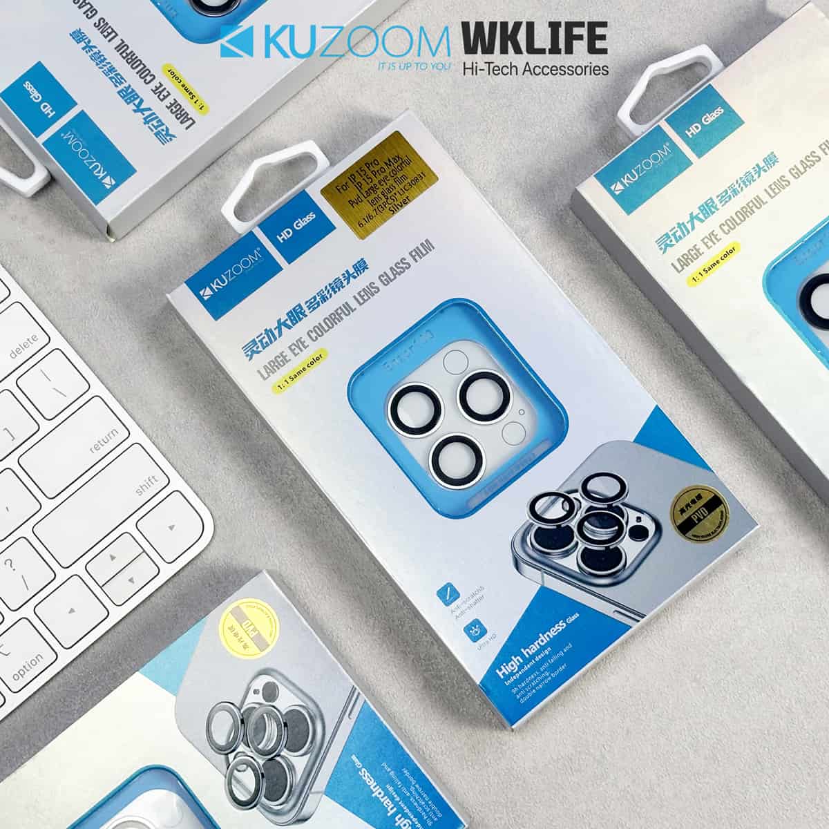 Kính Cường Lực Lens Camera KUZOOM AR màu Cam cho iPhone 17 Pro / 17 Promax - hàng chính hãng