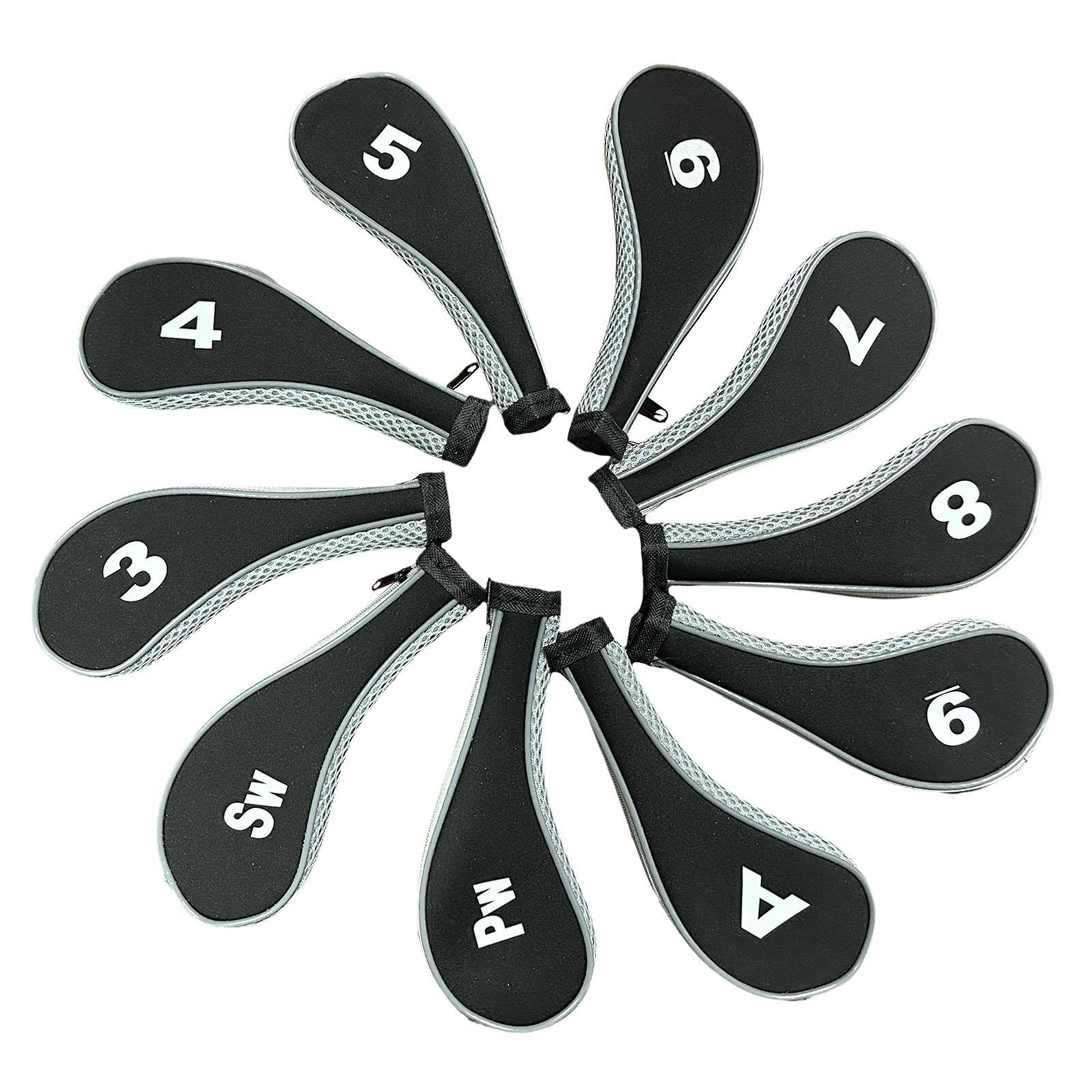 10x Golf Iron Headcover Golf Club Head Cover Putter Sleeve for Outdoor Sports Training
