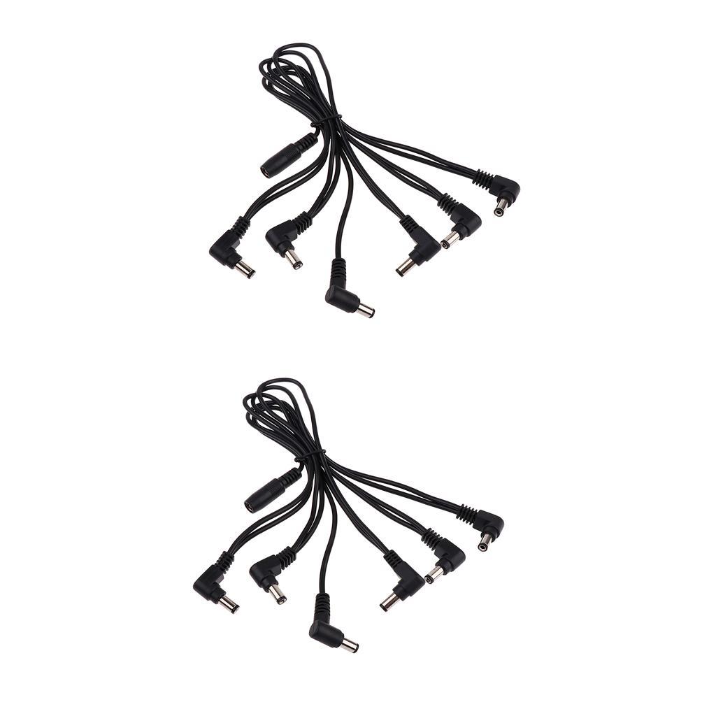 2xGuitar 6-Way Splitter Power Supply Cable for Effects Pedals Accessories, Black Color