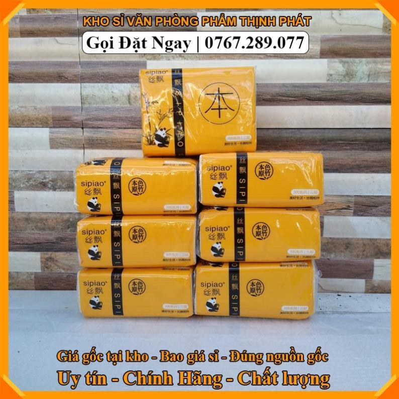 Kho sỉ vpp 1 Gói 300 tờ giấy ăn Gấu trúc Sipiao siêu dai . LG11