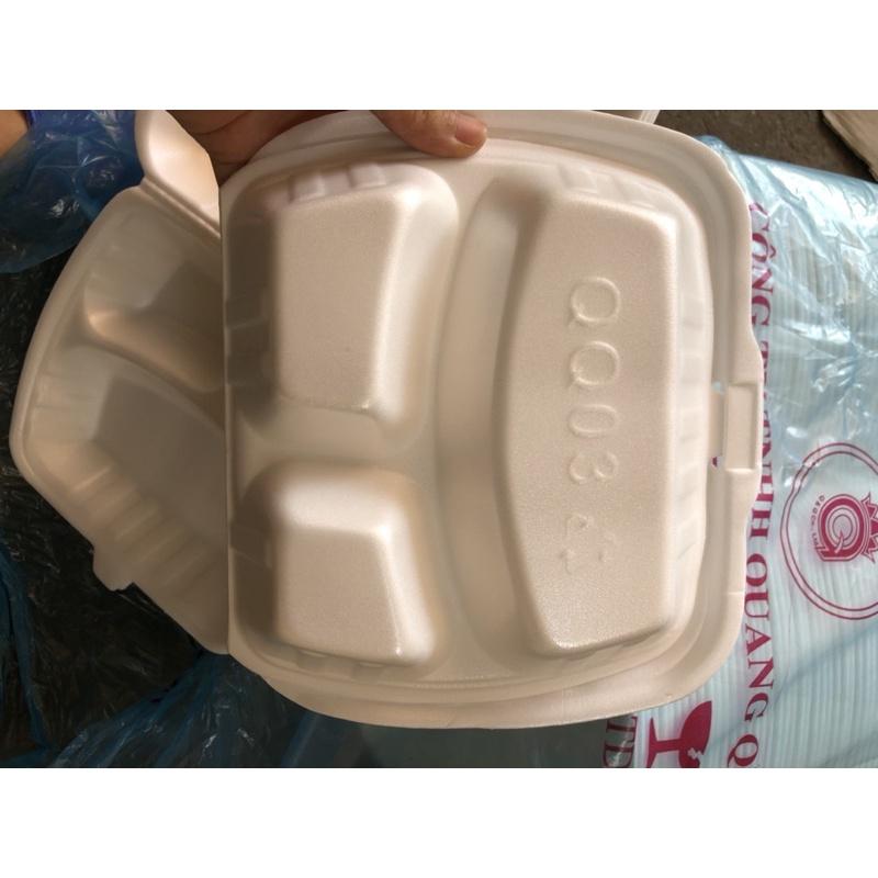 50 Hộp xốp 3 ngăn chữ nhật đựng thực phẩm