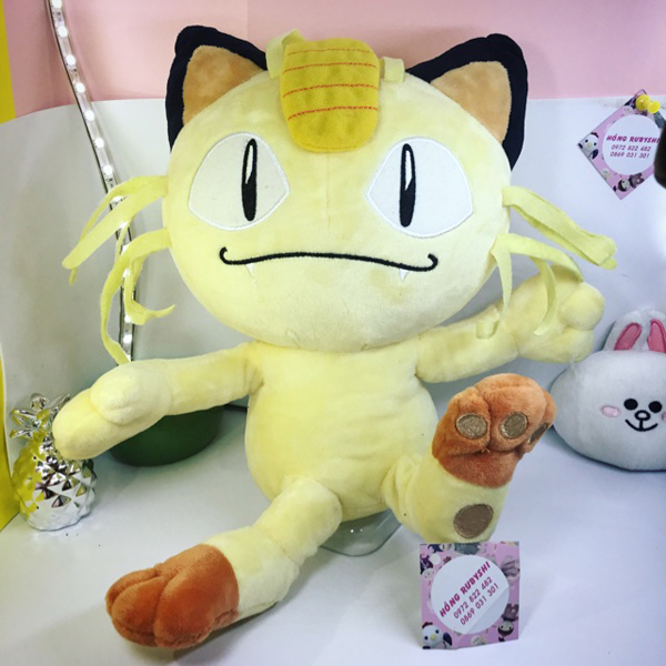 Gấu Bông Pokemon Mèo Meowth Lém Lĩnh (25 Cm) Gb126 (Tặng 1 Đèn Led 8 Bóng Siêu Sáng Cắm Cổng Usb)