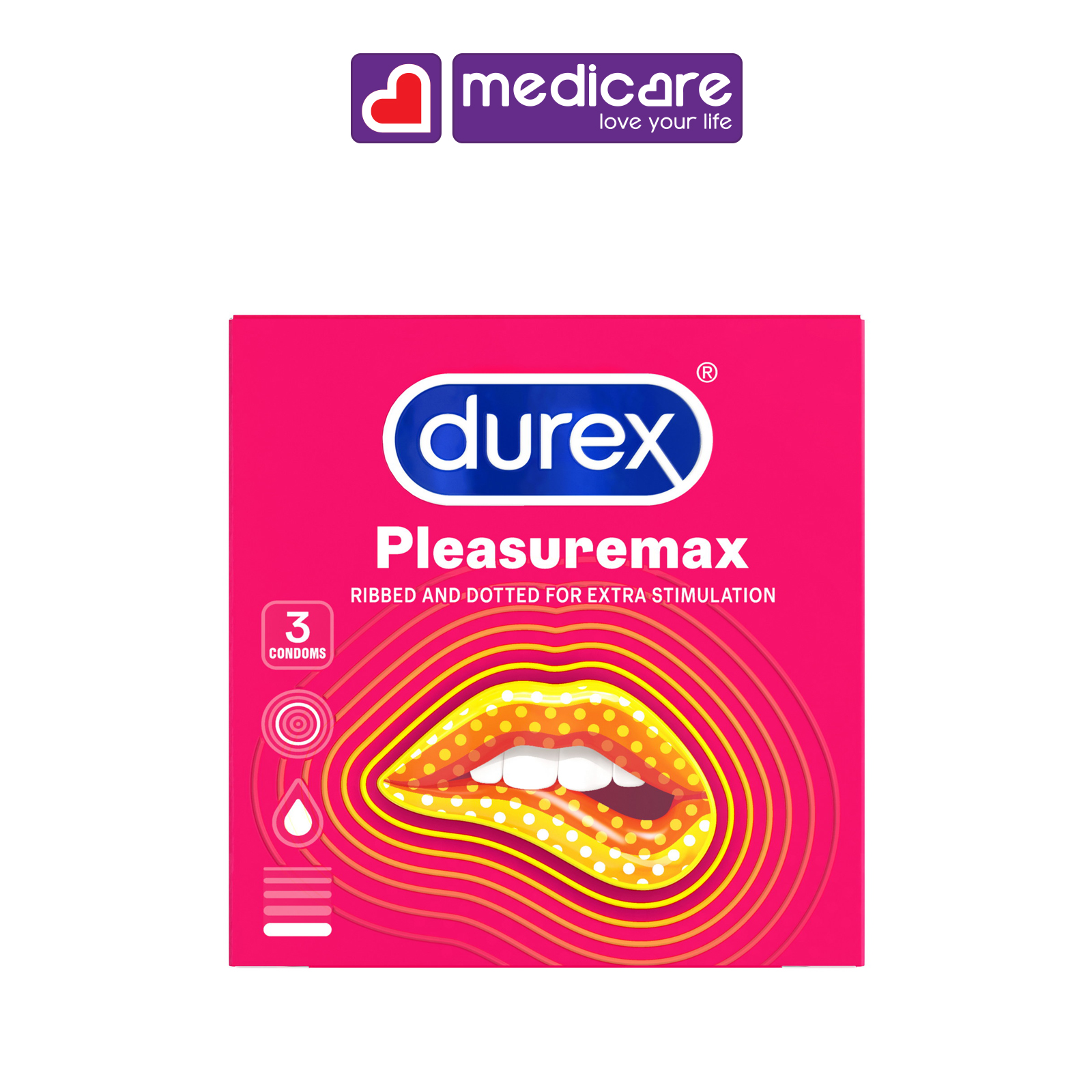 0092330 DUREX Bao Cao Su Pleasuremax Hộp 3 cái