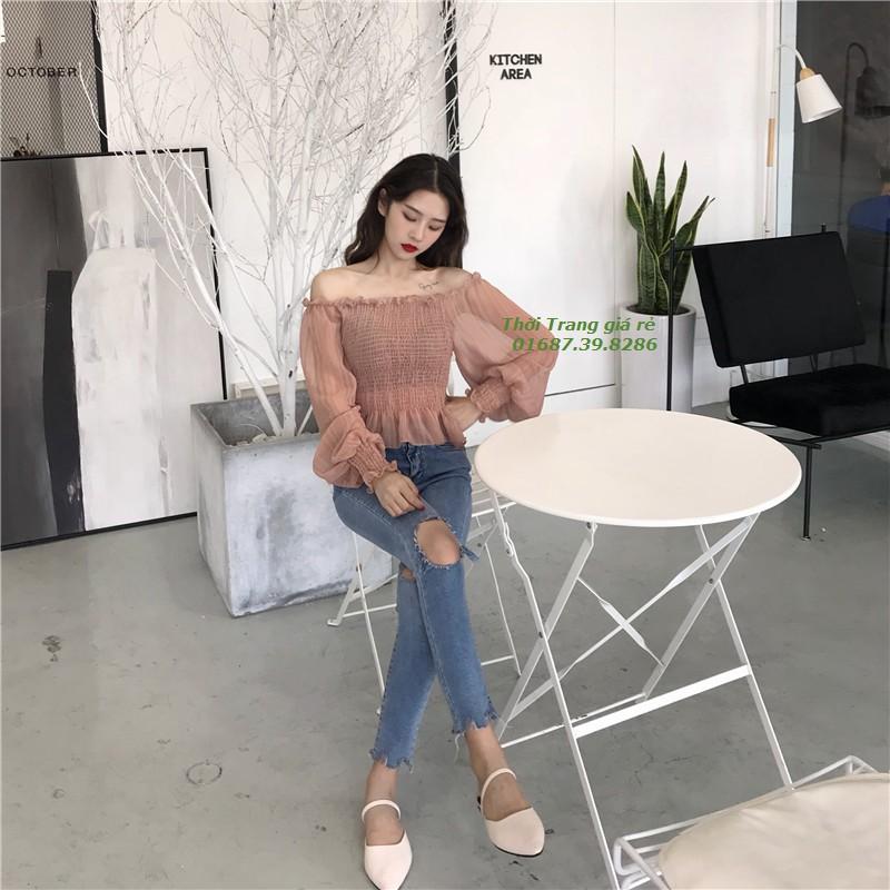 ÁO TRỄ VAI BO EO KÈM HÌNH THẬT
