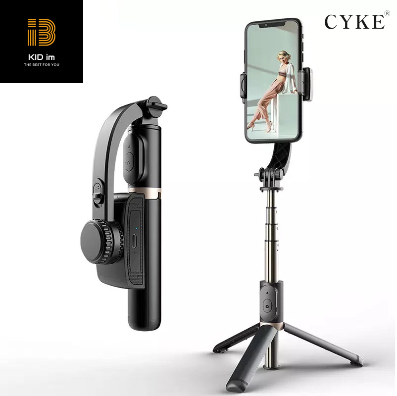 Gậy Selfie chống rung 1 trục CYKE, gậy selfie kiêm tripod đa năng kèm điều khiển từ xa bluetooth, xoay 360° cho smartphones - Hàng chính hãng