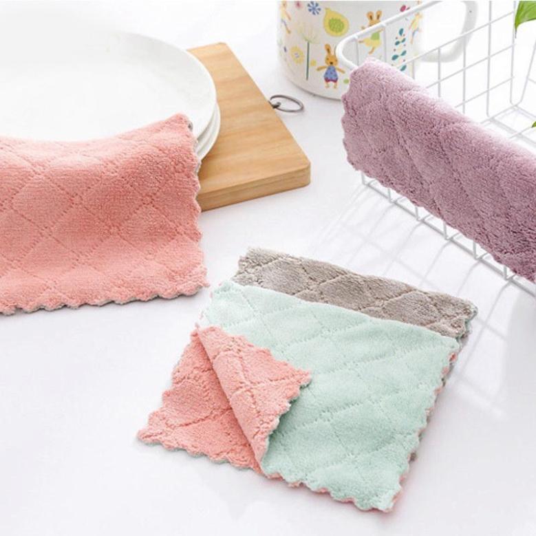 Khăn lau bếp đa năng 2 mặt siêu thấm nước set 5 cái