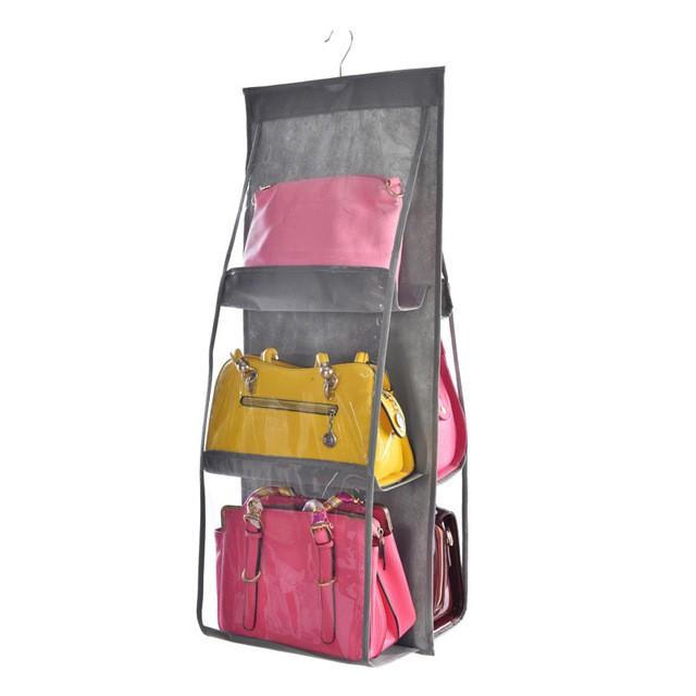 Túi đựng giỏ xách/túi xách 6 ngăn chống bụi, có móc treo tiện ích