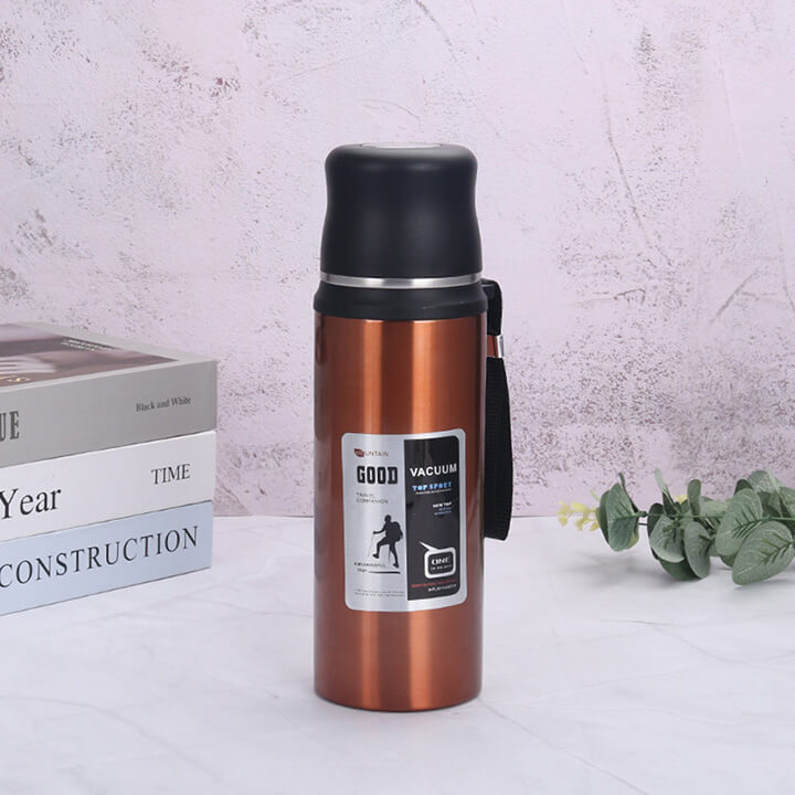 Bình giữ nhiệt nóng lạnh 820ML chất liệu Inox, bình đựng nước thể thao có dây đeo tiện dụng