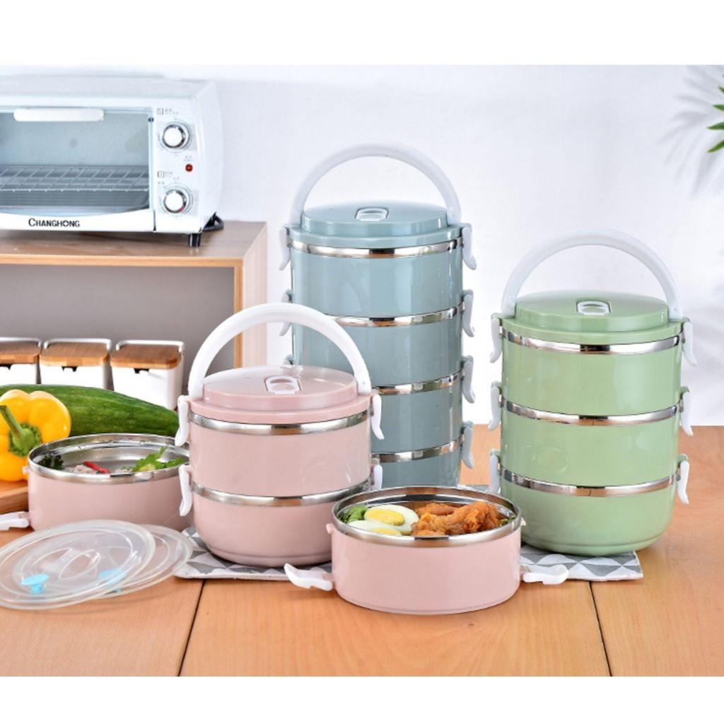 Hộp Cơm Giữ Nhiệt 4 Tầng Lúa Mạch Cao Cấp