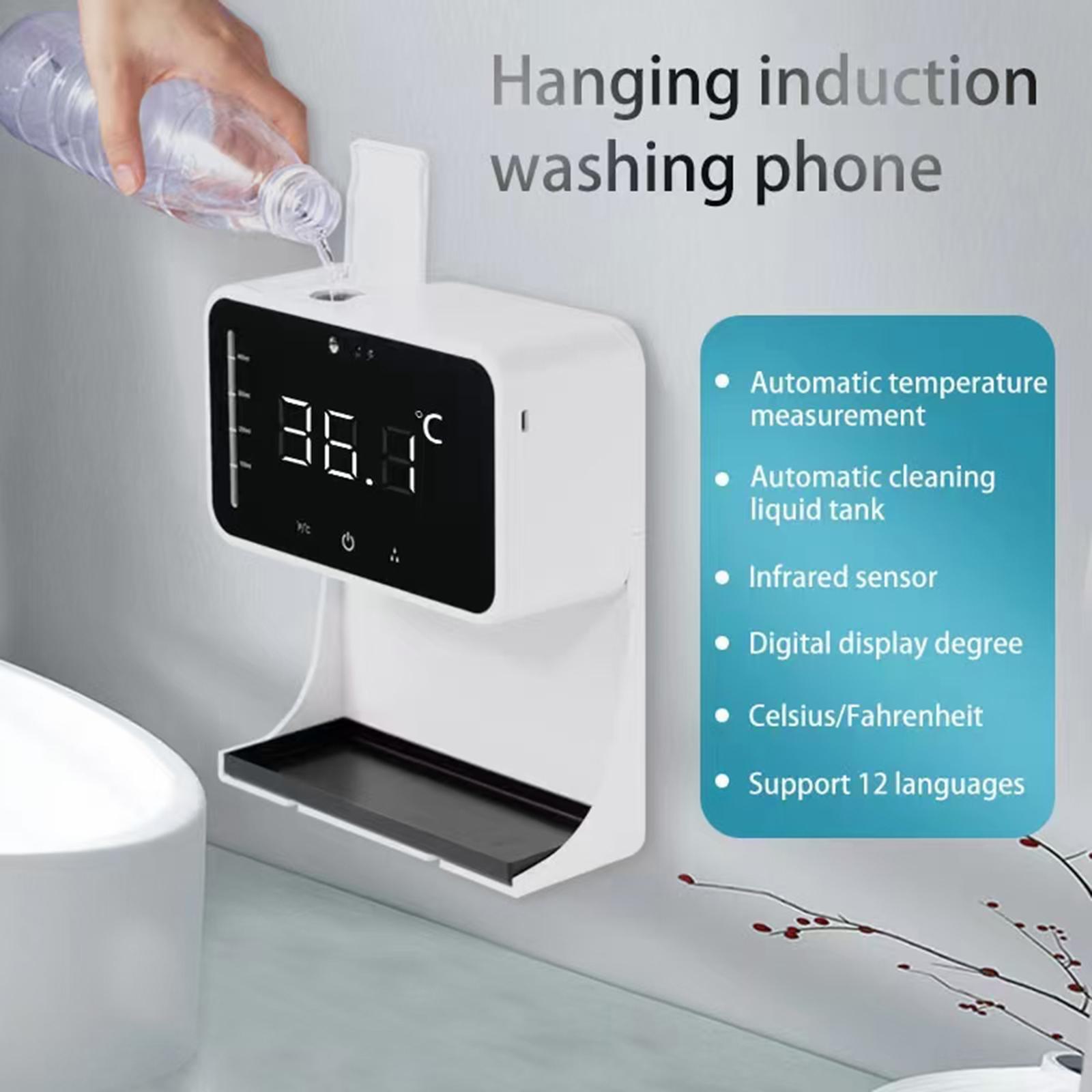 Non-contact Digital Wall Thermometer with 1200 Ml Soap Dispenser