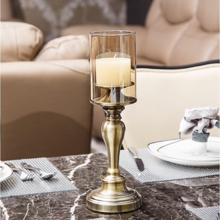 Bộ 2 đế nến trang trí bàn ăn đẹp mắt Brass Continental Retro - AsiaMart